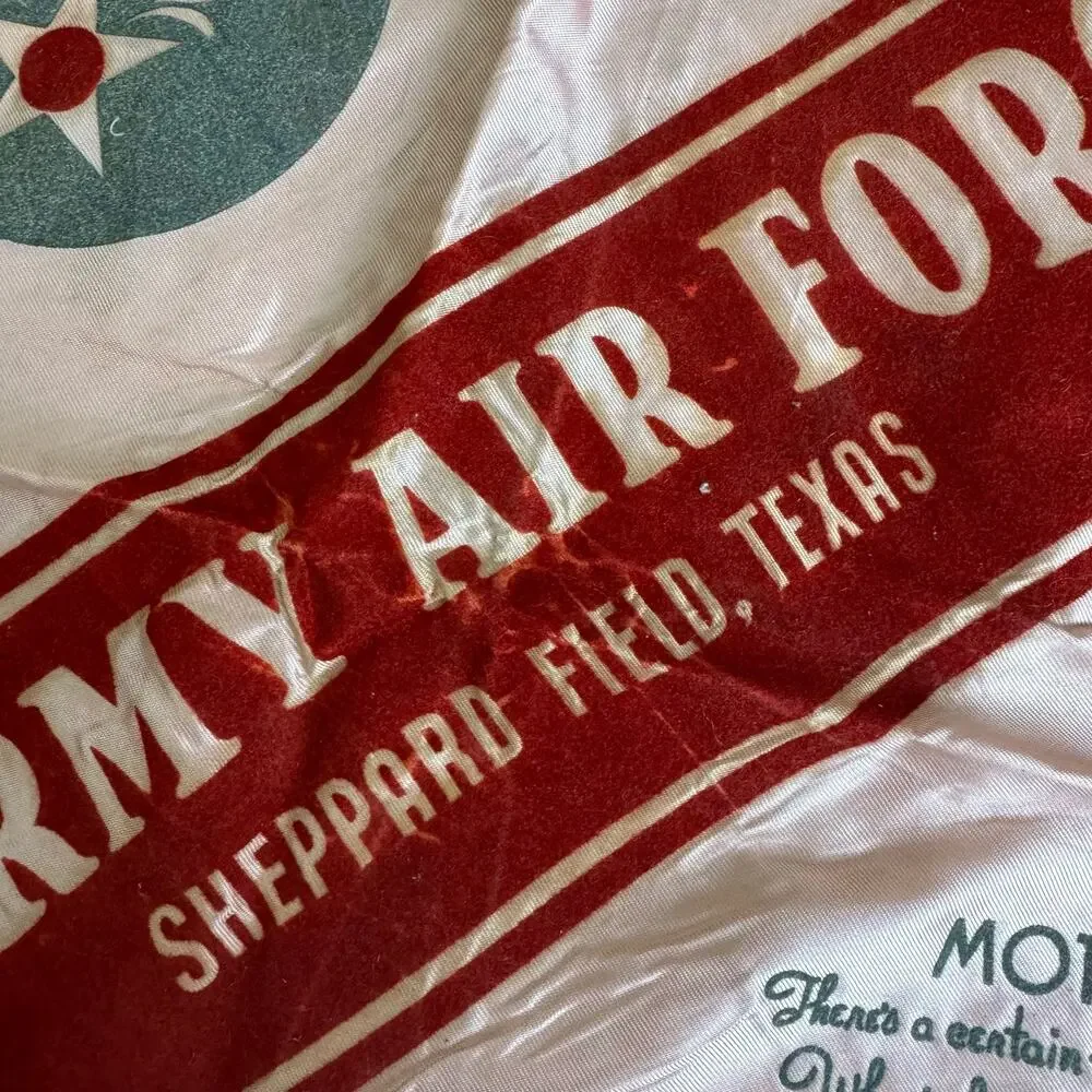 WWII US Army Air Forces Sheppard Field TX‎ Pink Flocked Mother Satin Pillow Case